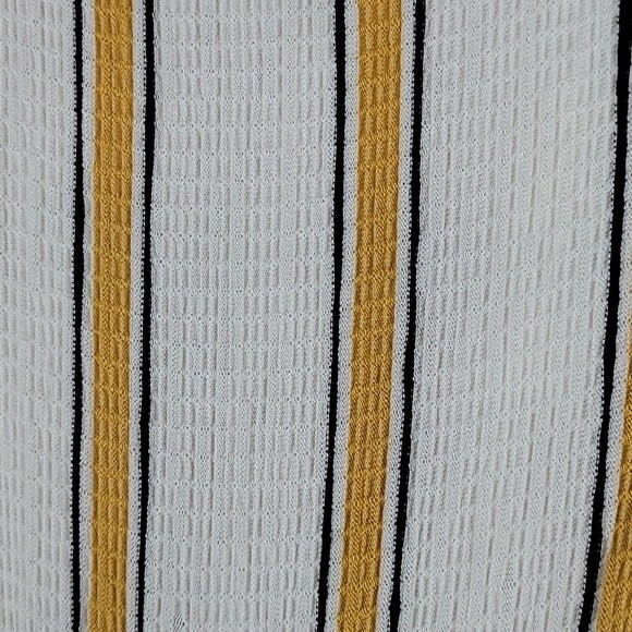 Love Tree Cream & Yellow Striped Jumper With Elasticized Waist & Bust. Size Med. - Picture 5 of 6